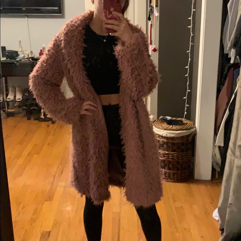 Mauve/Pink Fluffy Coat